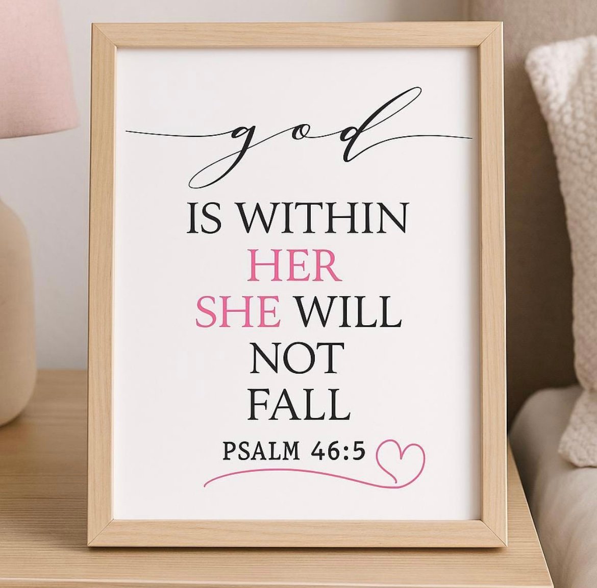 God Is Within Her She Will Not Fall Wall Art | Psalm 46:5 Scripture ...