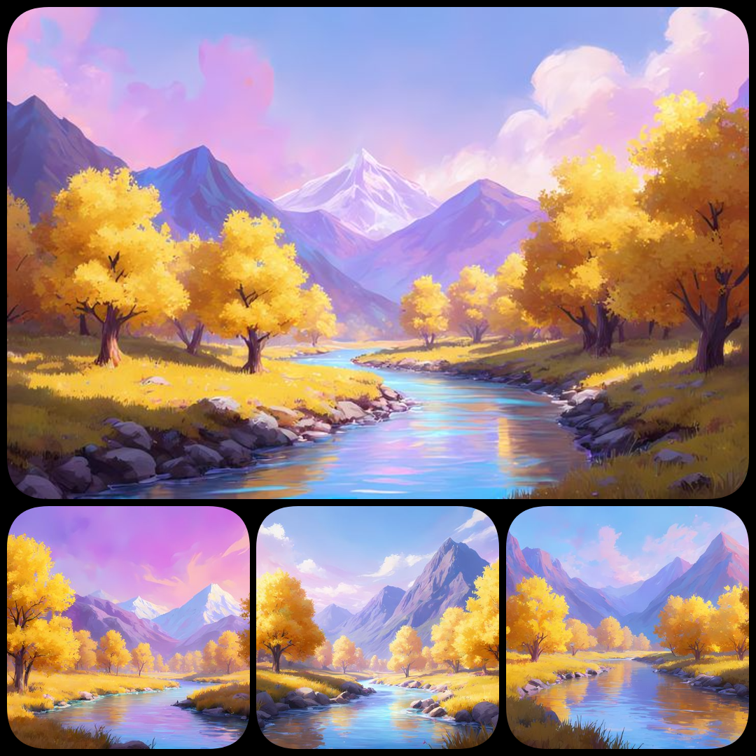 autumn nature clipart, yellow landscape PNG, fall lake illustration, watercolor autumn trees, golden hour digital art, yellow toned nature prints, high resolution autumn art, painterly forest scenes, sunset over lake art, minimal color landscape PNGs, fal