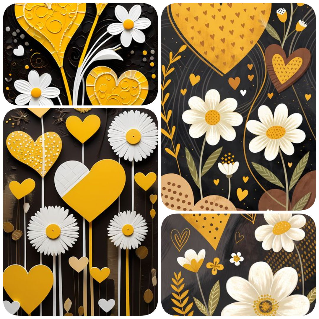 yellow heart PNG, sunflower digital art, pop art heart wallpaper, alcohol ink heart design, vintage yellow flower art, high res heart images, portrait wallpaper PNGs, shabby chic sunflower design, bold heart illustrations, retro heart clipart, digital flo