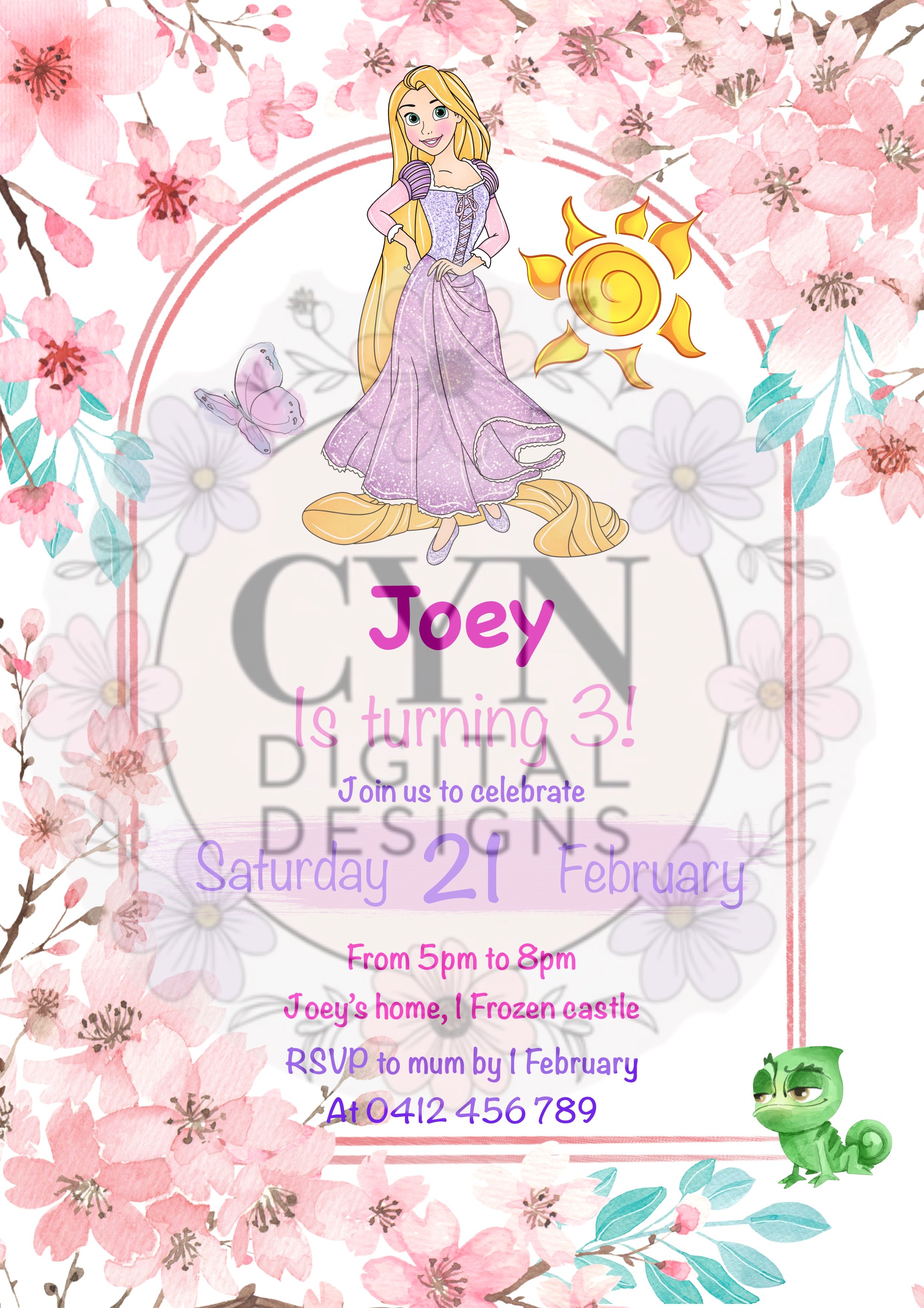 Rupenzel Invitations Rapunzel Invitation (Editable) - Payhip