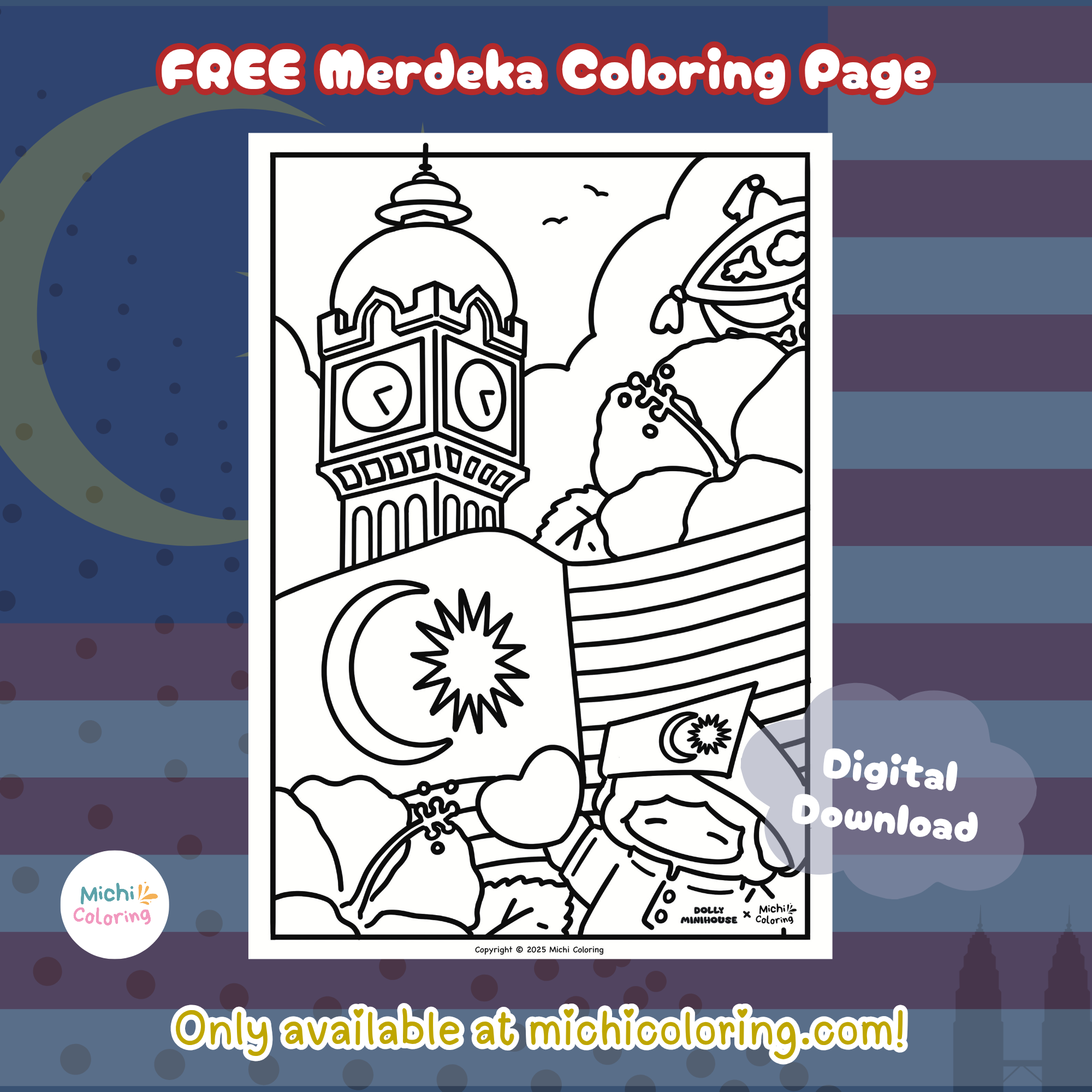 [Digital Download] Free Merdeka Coloring Page - Payhip