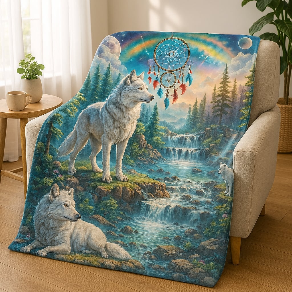 Microfleece Blanket Design Files Wolf Dreamcatcher