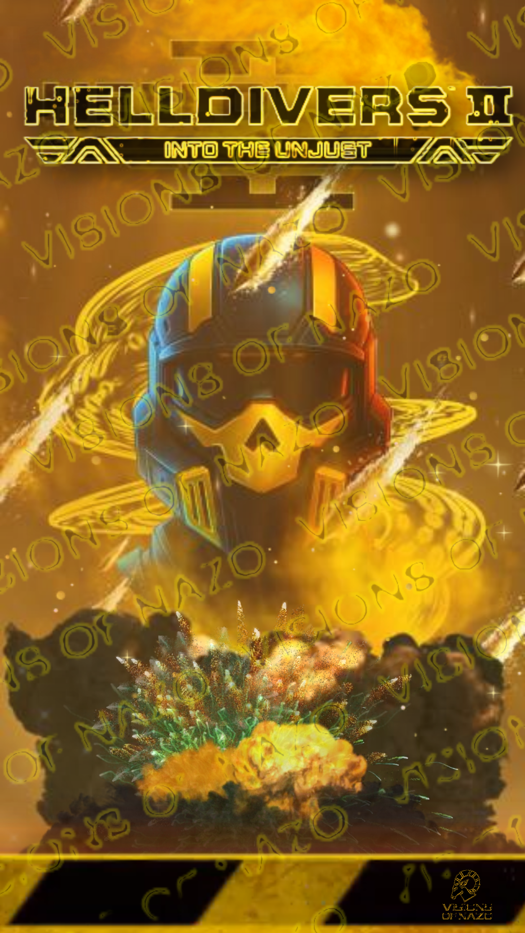 Helldivers II Into the Unjust 4K phone wallpaper – cinematic dark Gloom cavern background in ultra-HD 2160×3840
