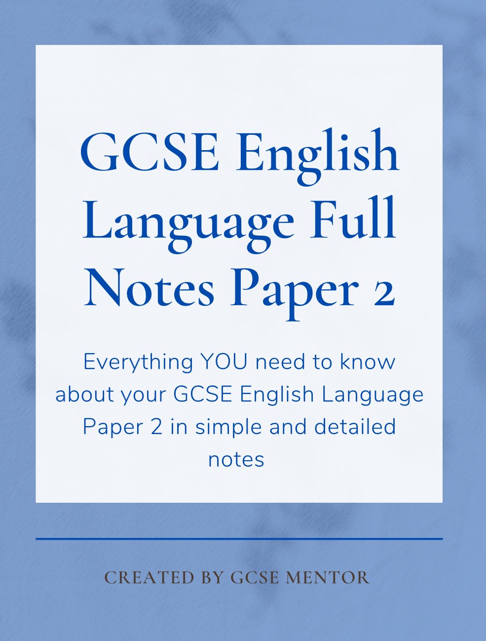 GCSE Mentor’s Shop - GCSE English Language - Payhip
