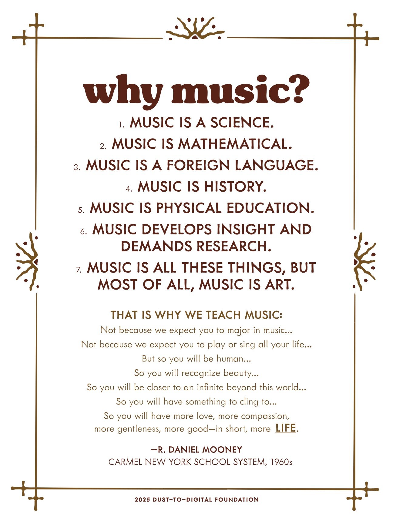 Why Music? Poster by R. Daniel Mooney
