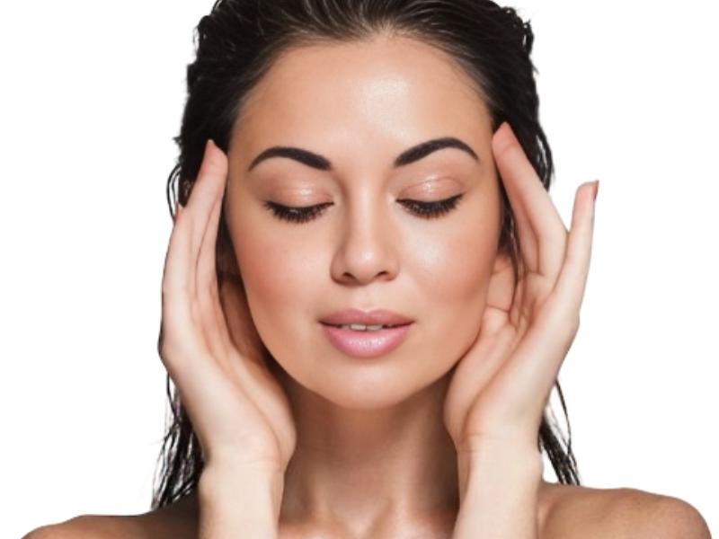 Woman practicing Face Yoga as a natural alternative to Botox