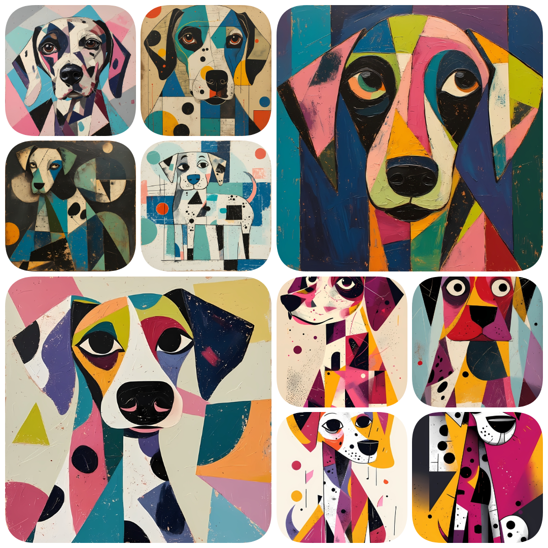 Dalmatian art bundle, Dalmatian clipart, Dalmatian digital download, dog art bundle, Dalmatian wall art, Pop Art Dalmatian, cartoon Dalmatian, cubism dog art, abstract Dalmatian art, vintage Dalmatian images, mixed media dog art, printable Dalmatian image