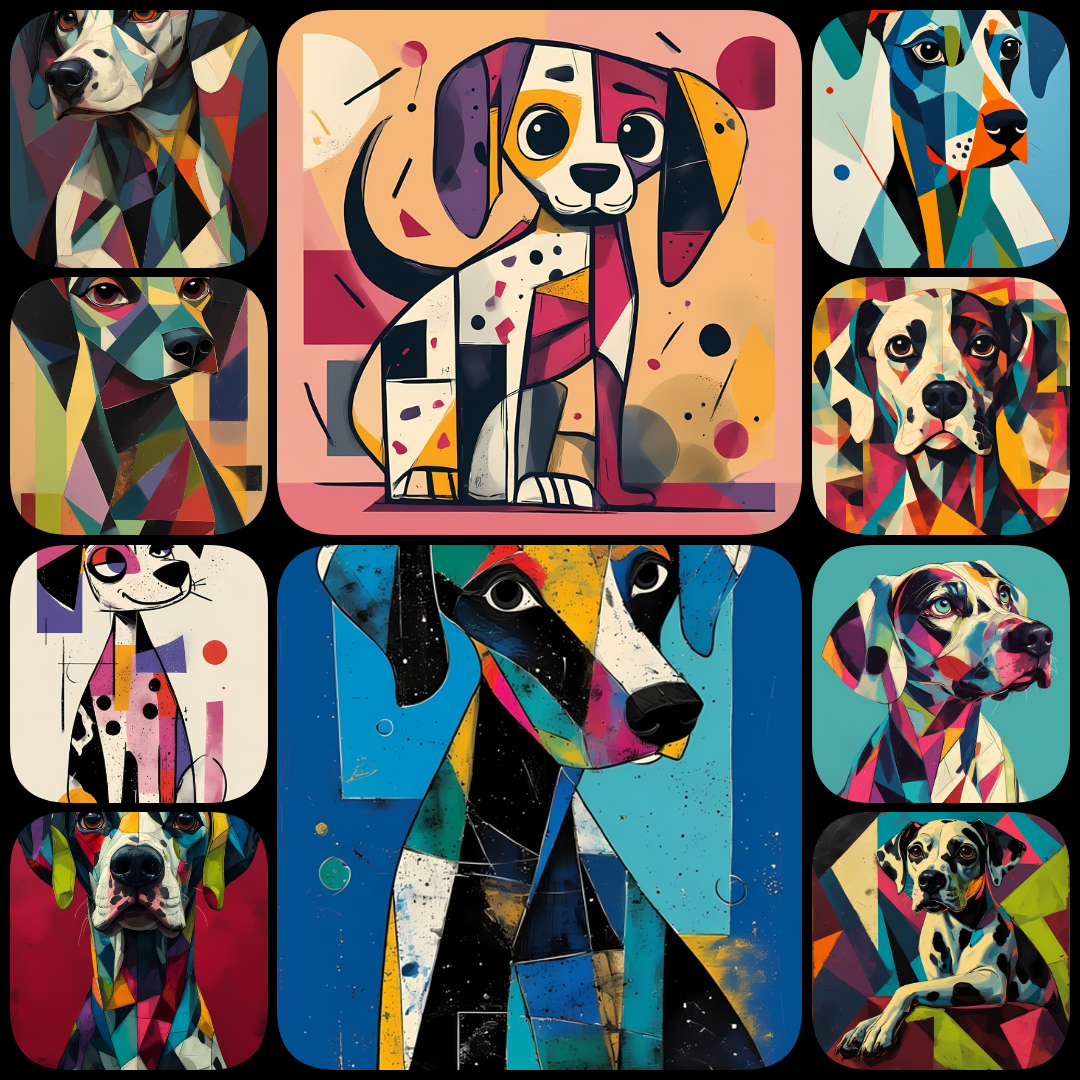 Dalmatian art bundle, Dalmatian clipart, Dalmatian digital download, dog art bundle, Dalmatian wall art, Pop Art Dalmatian, cartoon Dalmatian, cubism dog art, abstract Dalmatian art, vintage Dalmatian images, mixed media dog art, printable Dalmatian image