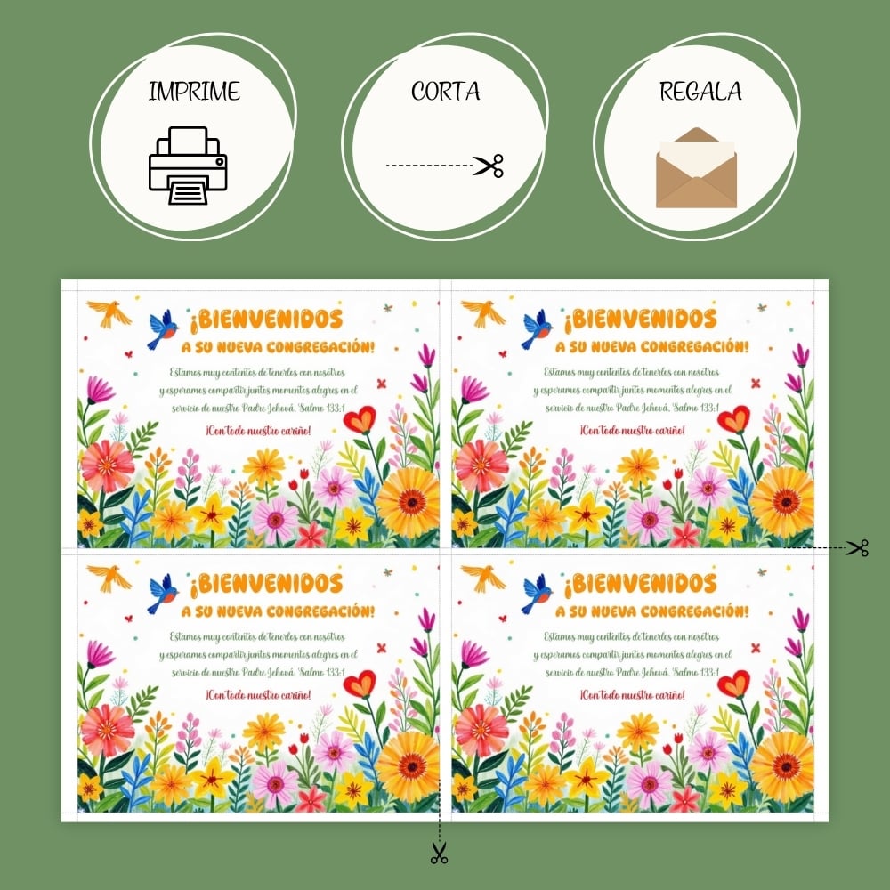 Tarjeta JW “¡Bienvenido a su nueva congregación!” – Formato JPG y PDF