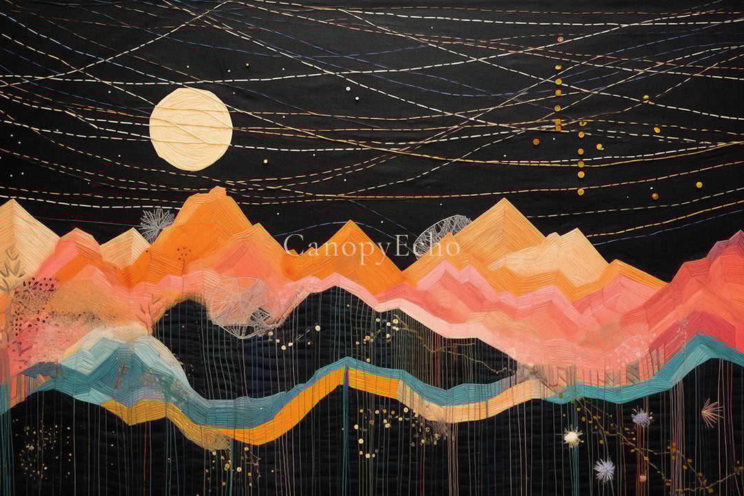 Threaded Peaks Printable Art Set