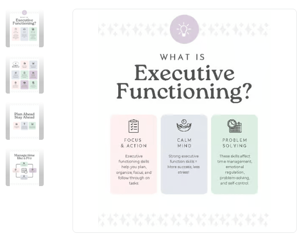 Executive Functioning Poster Bundle –20 Printable Visuals for Key EF Skills