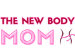 Minimalist pastel logo for TheNewBodyMom, featuring soft feminine colors (pink and beige) with a clean icon symbolizing motherhood, balance, and wellness. Perfect for a postpartum health and lifestyle brand.