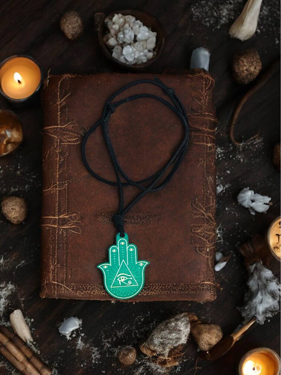 Dreamtimes Collana Hamsa Con Mano E Stella Di Davide – Ciondolo Portafortuna In Acciaio Inox, Regalo Protezione