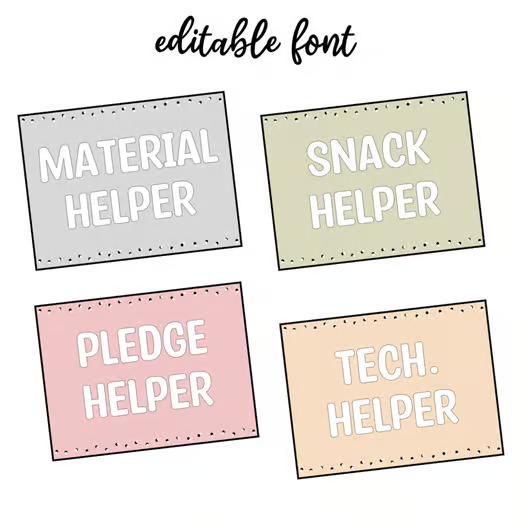 Printable Boho Dotty Classroom Jobs Labels, Editable Classroom Jobs