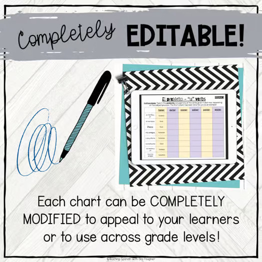 Editable Spanish Preterite Irregular Verbs Activity Digital Printable