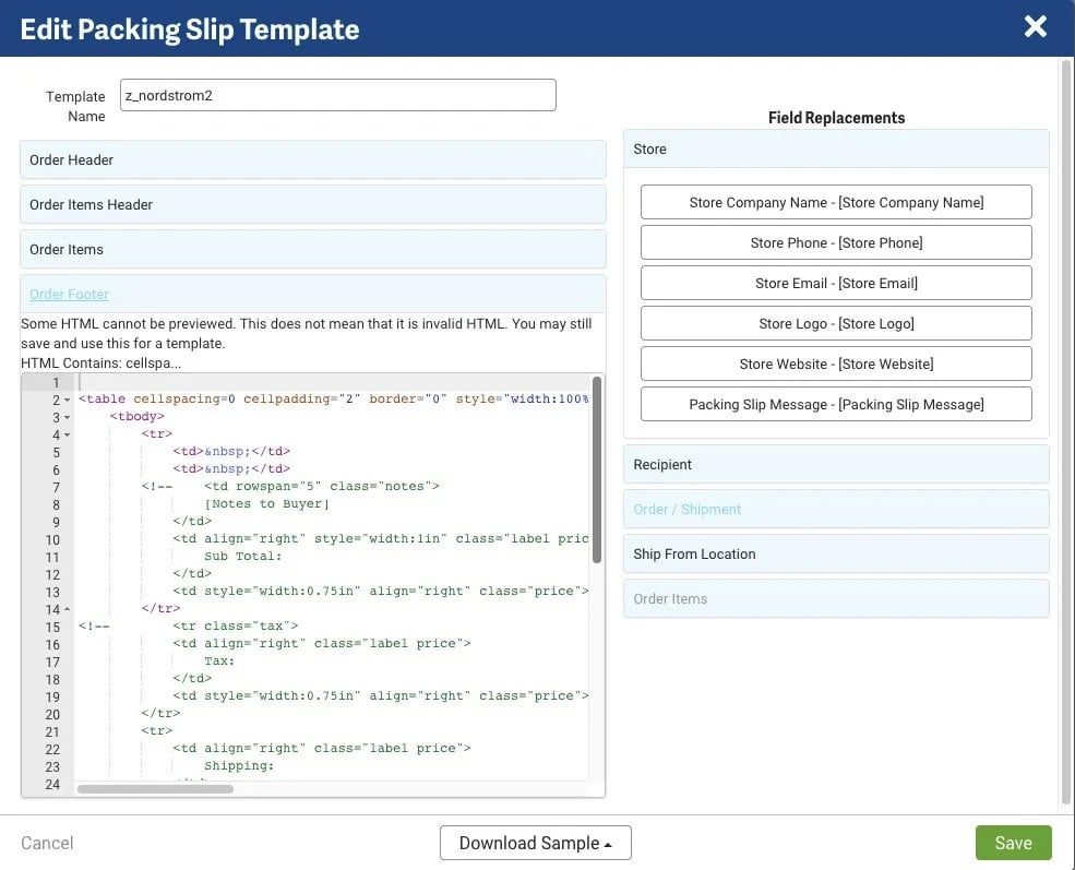 shipstation packing slip code demo
