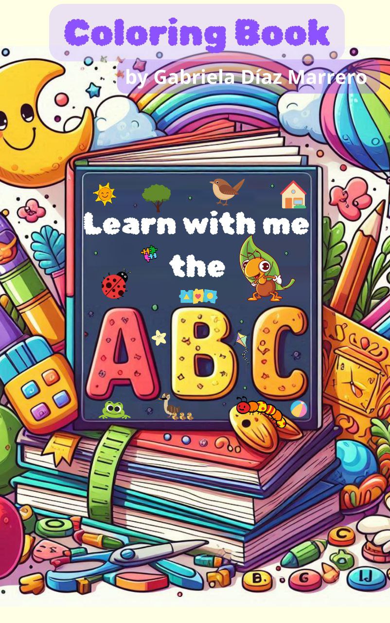 Cover of Learn With Me the ABC coloring book – fun alphabet with animals, printable PDF for kids. Portada de Learn With Me the ABC coloring book – alfabeto divertido con animales, PDF imprimible para niños.