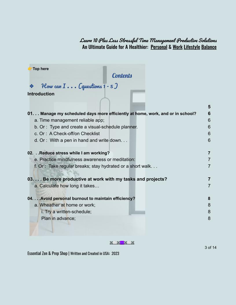 Learn Healthy Work-Life Balance, set boundaries and delegate responsively with Less Stress Time Management Productive Solutions