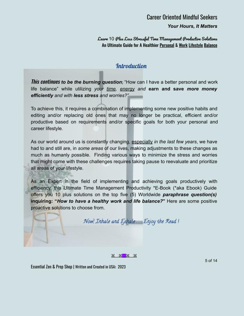 Learn healthy wellness planning; Work-Life Balance, Less Stress Time Management Solutions