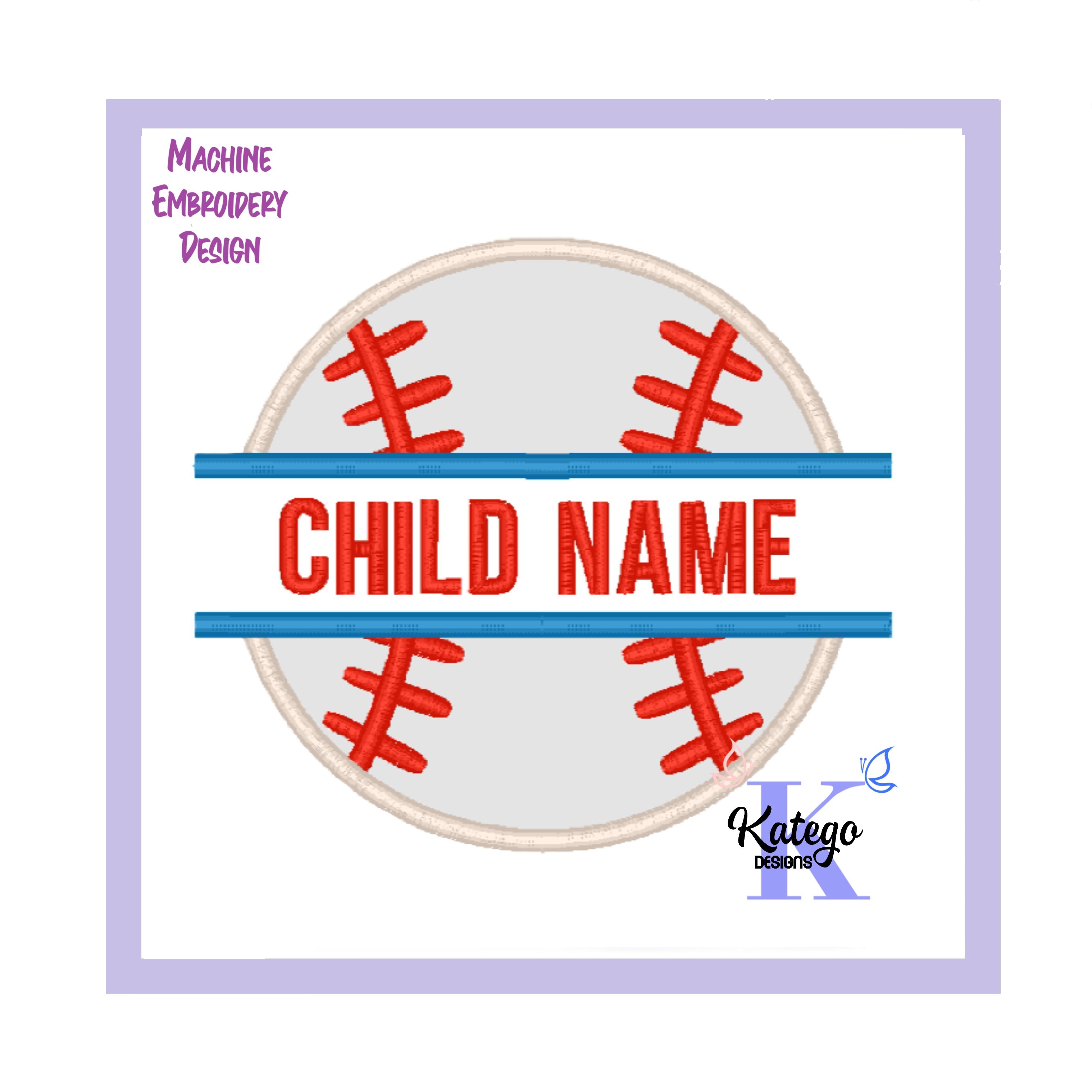 Split Baseball Applique Embroidery Design - Payhip