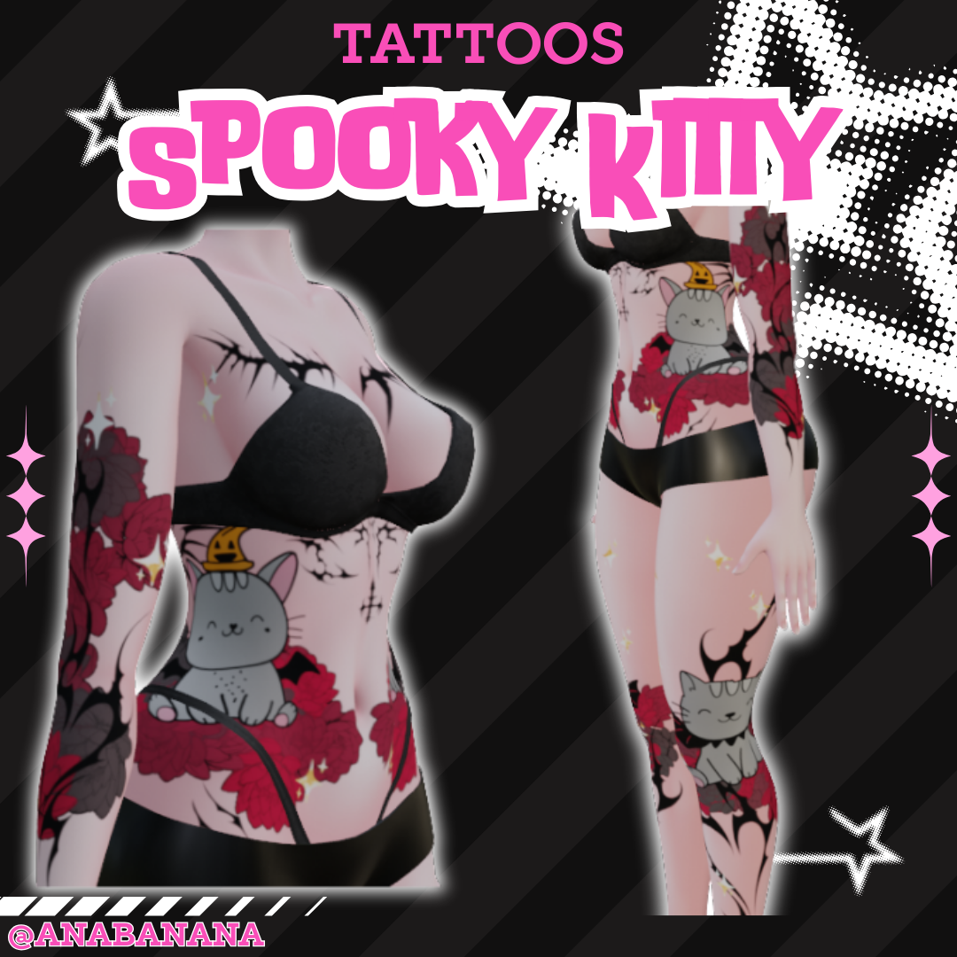 🐈 Spooky Kitty Tatts | Vrbase Egirl