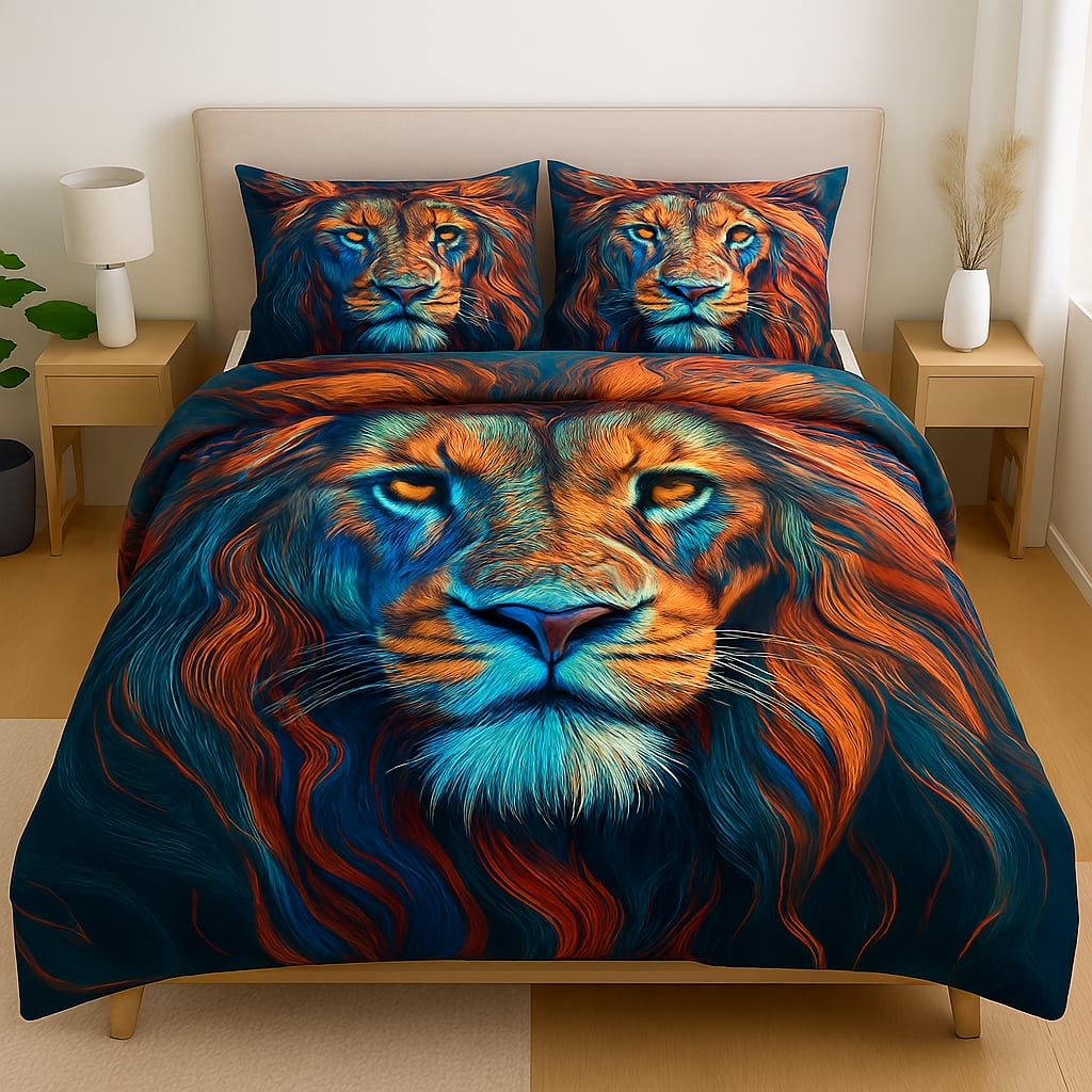 Nature-Inspired Bedding Prints — Cozy Meets Untamed Lion