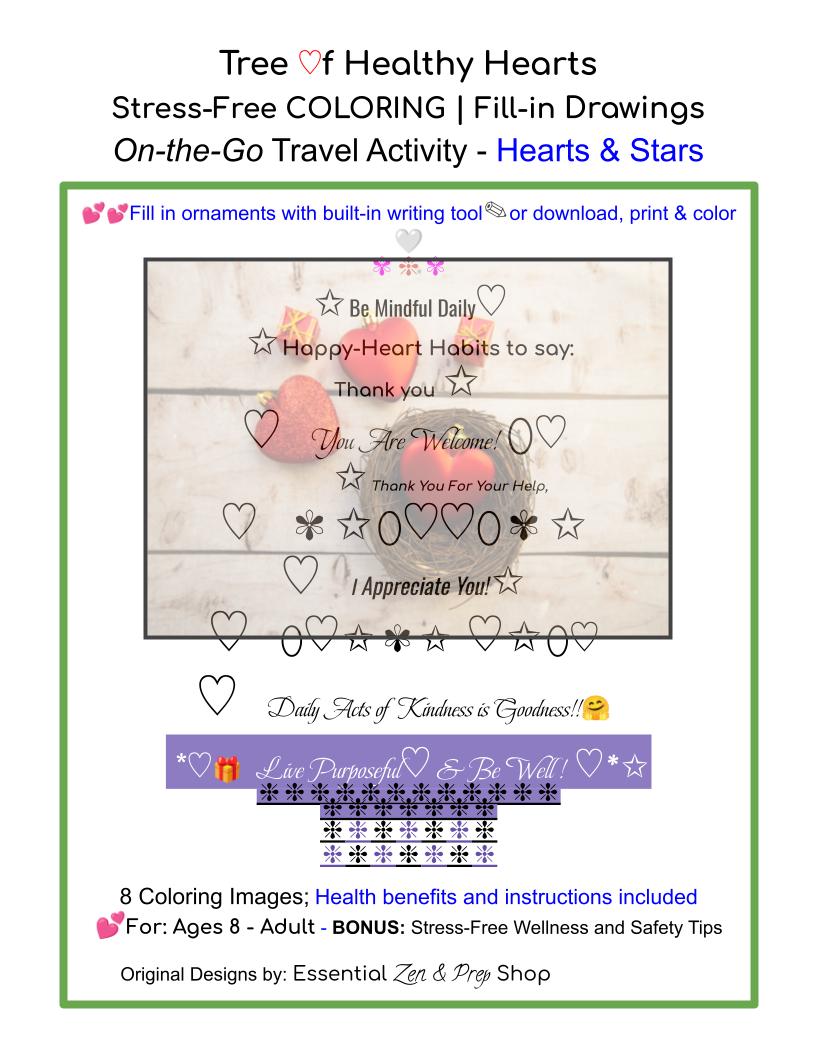 Valentines Stress-Free COLORING; + ARTWORK -Original