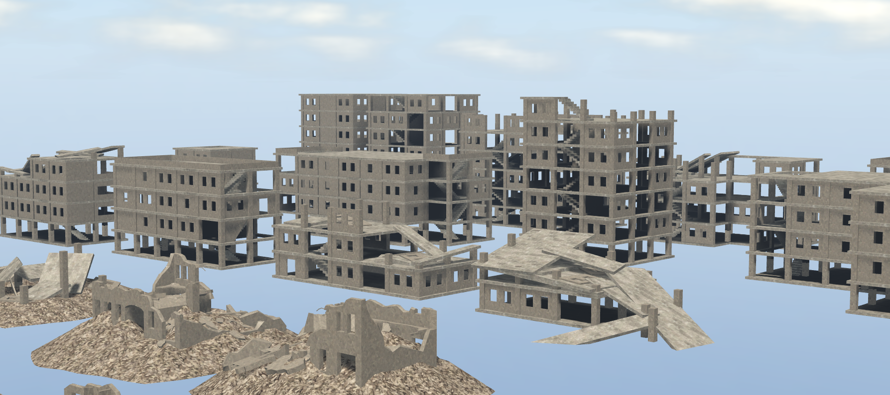 Destroyed City Buildings Pack (25 Unique Buildings) - Payhip