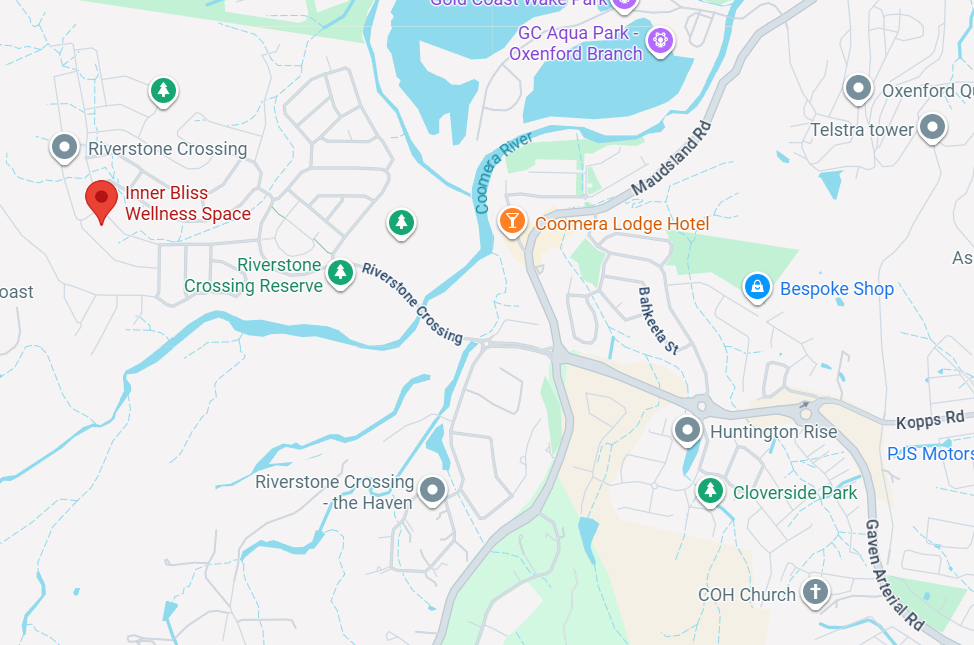 Google map showing location of Inner Bliss Wellness Space location.