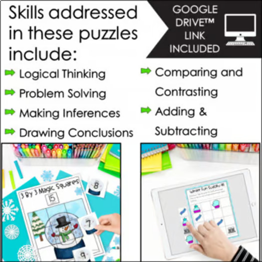 Winter Logic Puzzles - Critical Thinking Early Finishers January Enrichment