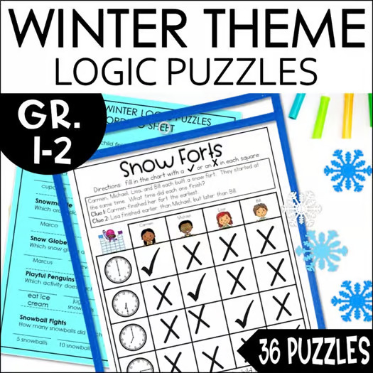 Winter Logic Puzzles - Critical Thinking Early Finishers January Enrichment