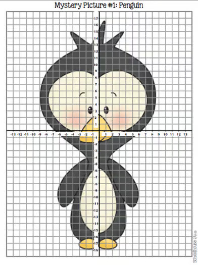Winter Coordinate Graphing Mystery Pictures (5th - 9th)