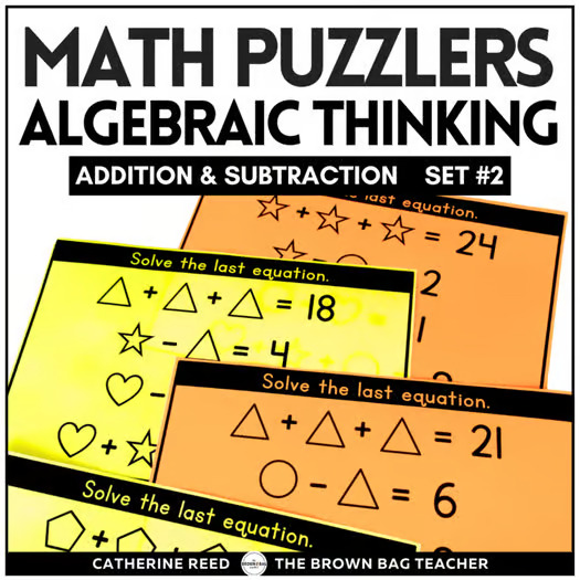 Math Logic Puzzles Set 2: 1st & 2nd Grade Algebraic Thinking & Math Enrichment