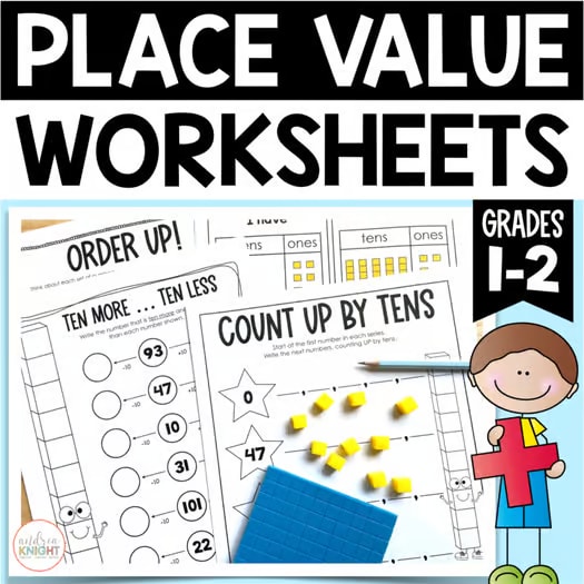 Place Value Worksheets and Games - Math Skills Review for First and Second Grade