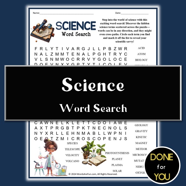 Science Word Search Printable | STEM Vocabulary Puzzle Activity for ...