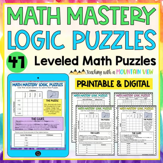 Math Logic Puzzles for Critical Thinking and Enrichment