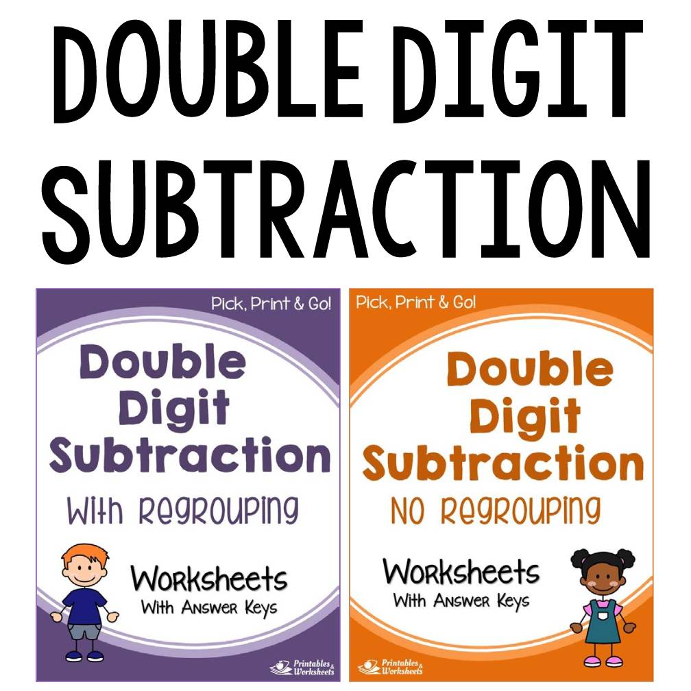 Two Digit Subtraction With, Without Regrouping Worksheets
