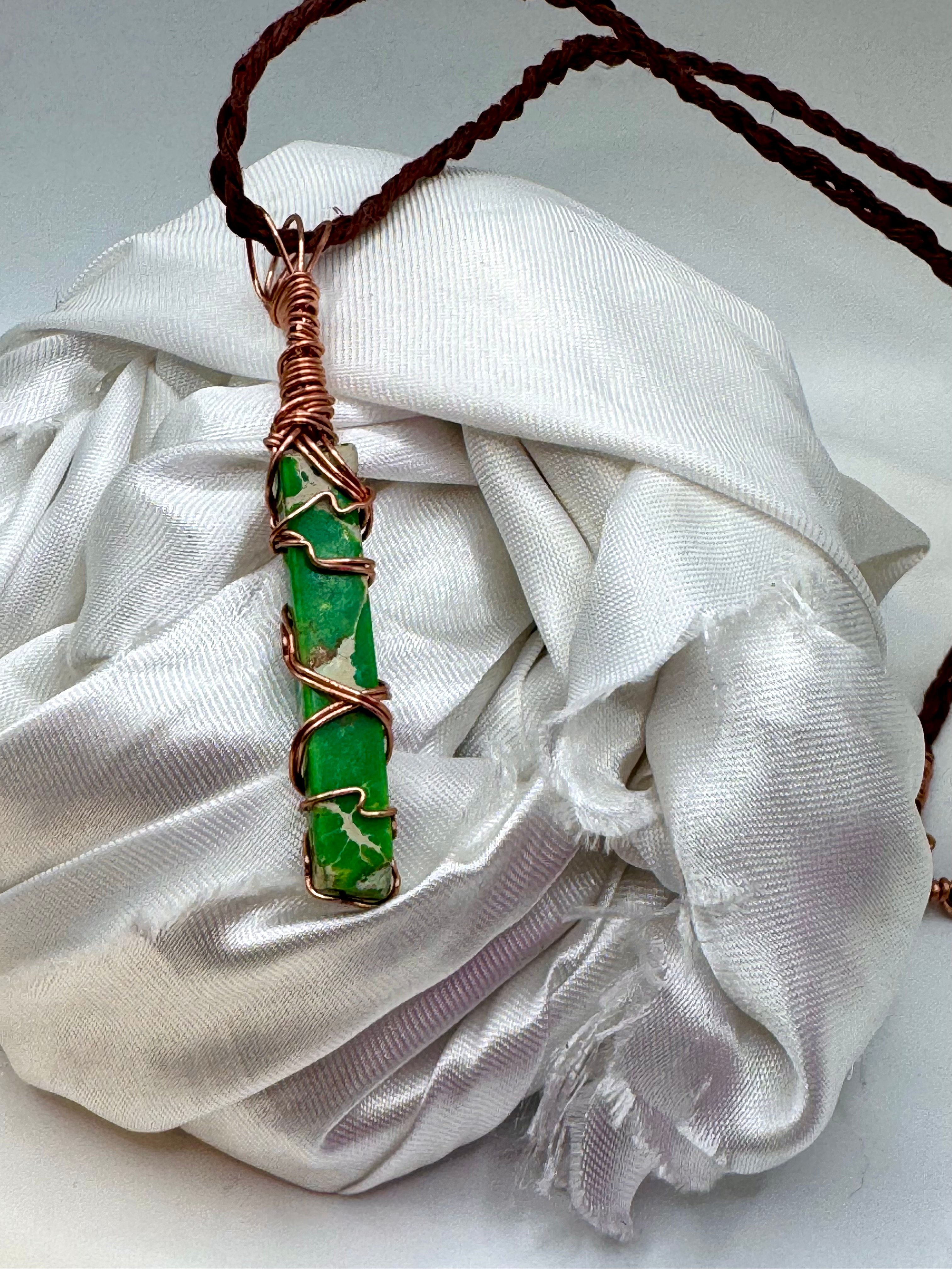 Green Imperial Jasper Pendant – Crystal Jewelry for Healing, Balance ...