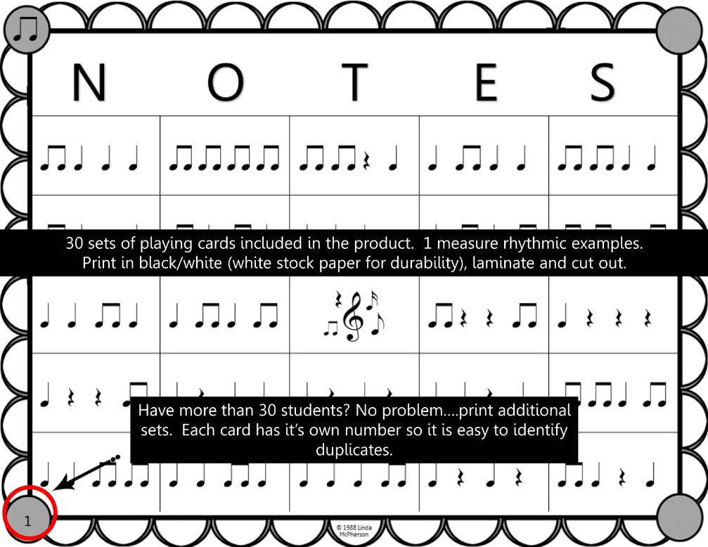 Rhythm Bingo Game for Elementary Music Eighth Notes Quarter Notes Quarter Rest