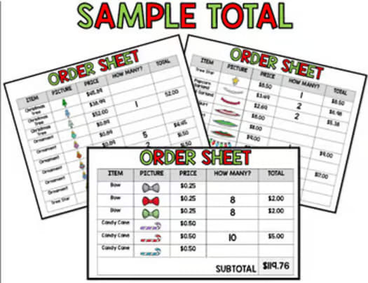 Christmas Tree Budget - Special Education - Shopping - Life Skills - Money Math