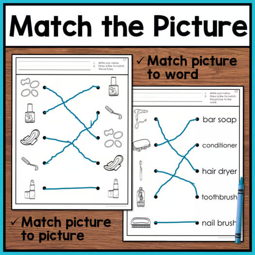 Functional Life Skills Curriculum - Hygiene Cut & Paste Vocabulary Worksheets