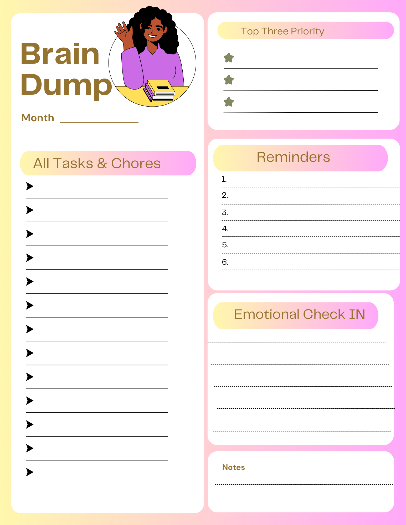 Brain Dump Journal Page - Payhip