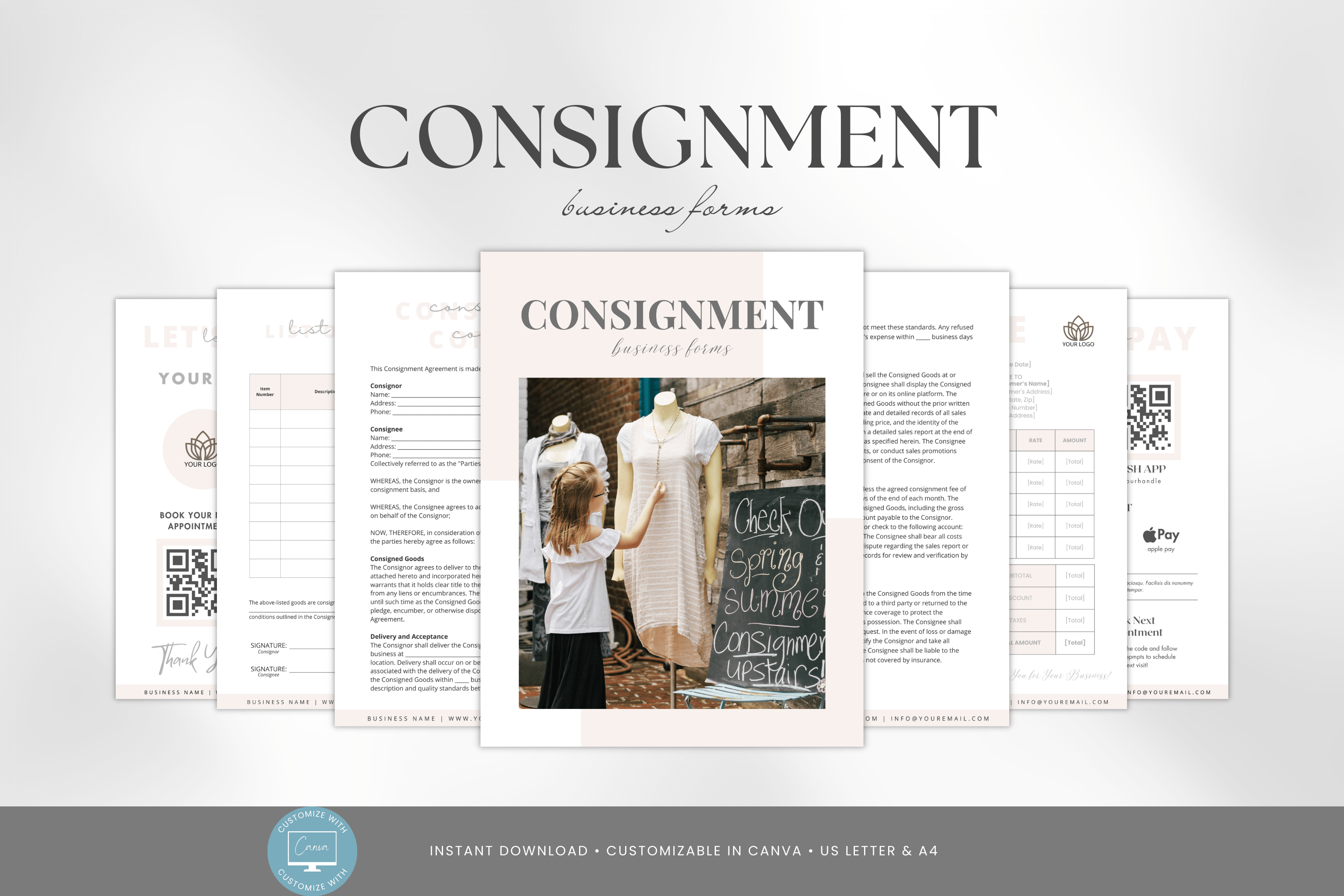 Consignment Business Forms Bundle, Product Consignment Agreement ...