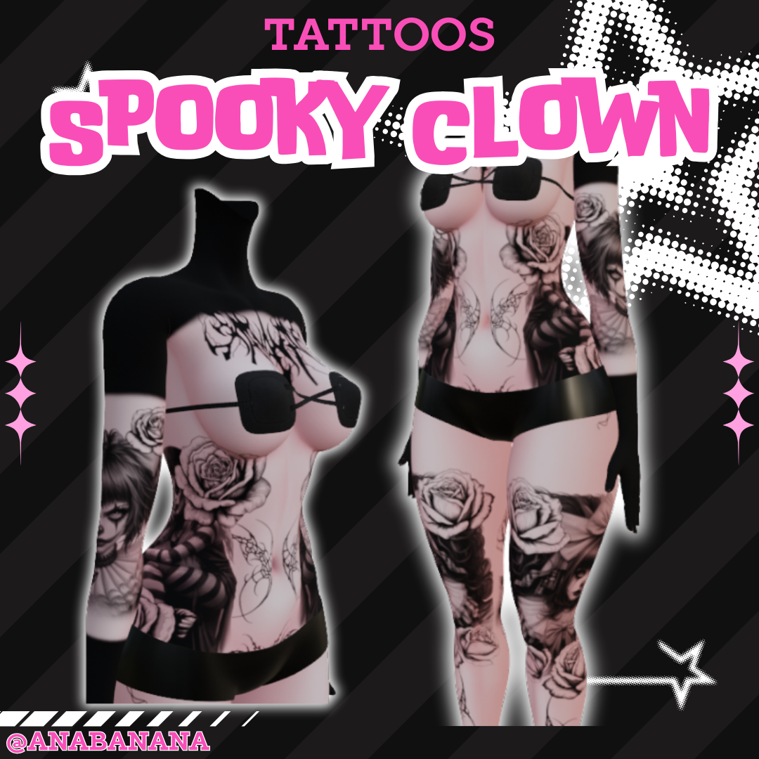 🤡 Spooky Clown Tatts | Vrbase Egirl