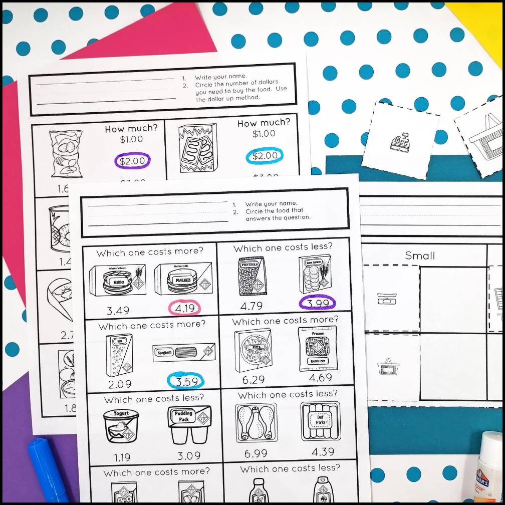 Life Skills Special Education Activities - Grocery Life Skills Math Worksheets