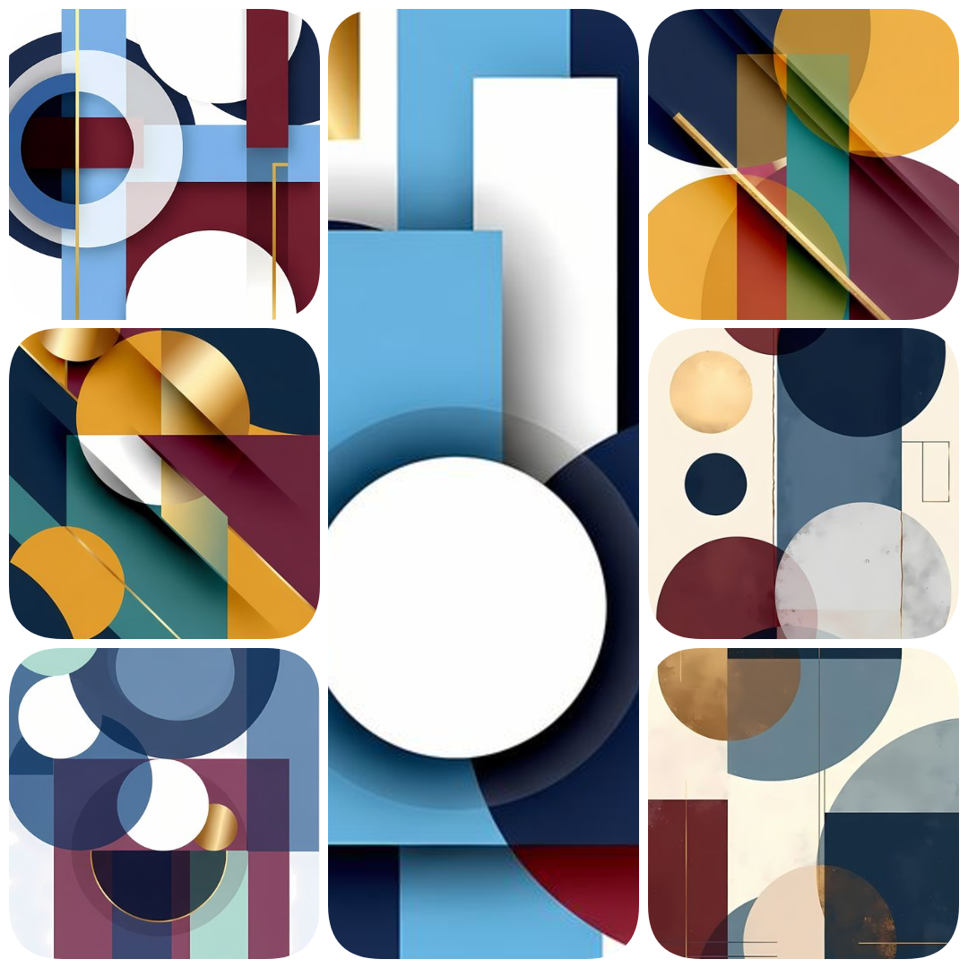 An exclusive collection of 70 high-resolution "modern abstract geometric wall art" designs. Featuring geometric shapes, metallic accents, and soothing color tones like blue, gold, and beige, this premium bundle is perfect for modern interiors and minimali