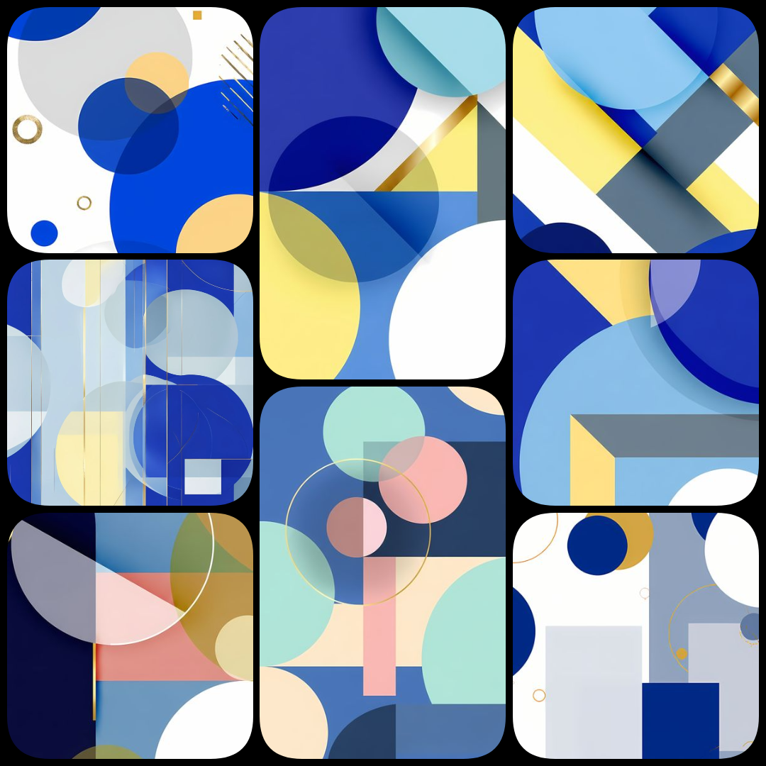 An exclusive collection of 70 high-resolution "modern abstract geometric wall art" designs. Featuring geometric shapes, metallic accents, and soothing color tones like blue, gold, and beige, this premium bundle is perfect for modern interiors and minimali
