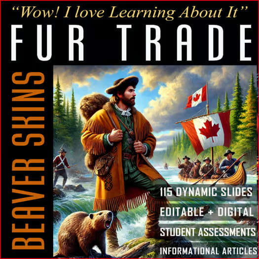FUR TRADE New France | 440-Page Editable Digital Printable | 115 Slides 50% SALE