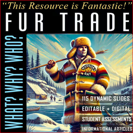 FUR TRADE New France | 440-Page Editable Digital Printable | 115 Slides 50% SALE