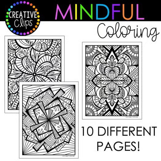 Mindful Coloring Pages: Pack 1 (Coloring Book for Big Kids and Adults)